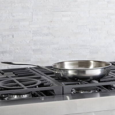 Skillet on a cooktop