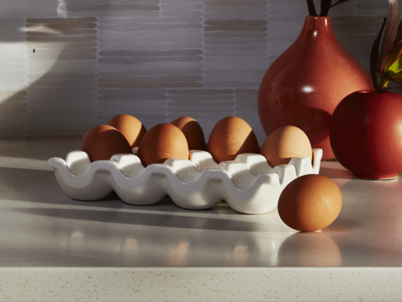 A carton of chilled eggs