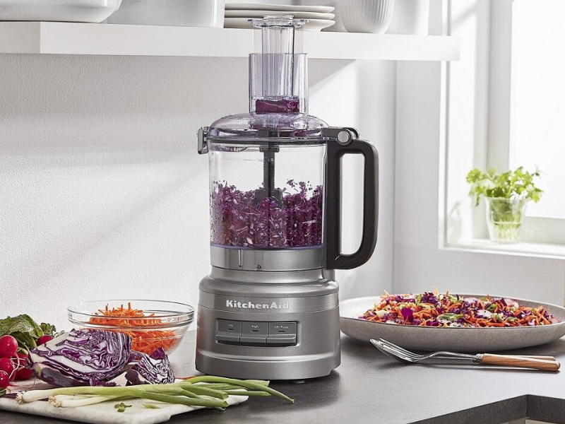 Cabbage inside a KitchenAid® food processor