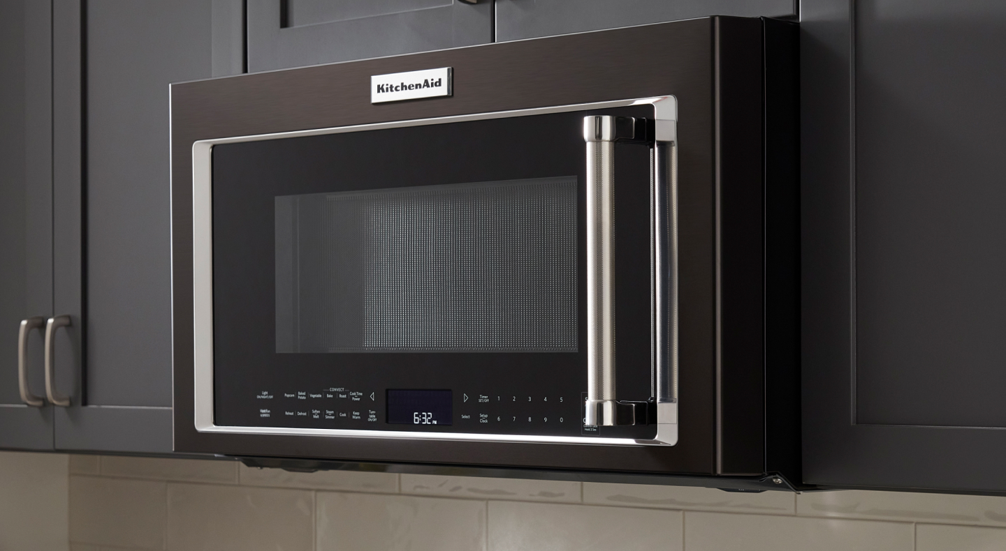 Black KitchenAid® over-the-range microwave