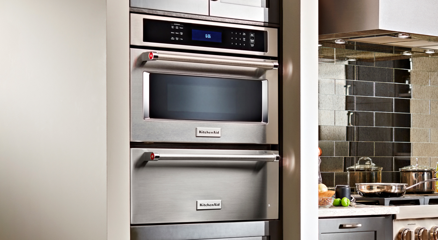 KitchenAid® double wall oven in a contemporary kitchen