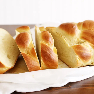 Slices of challah bread