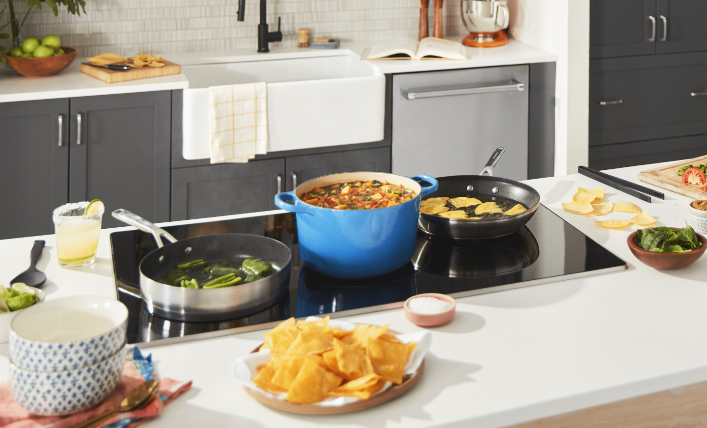 Dutch oven on a cooktop Dutch oven on a cooktop