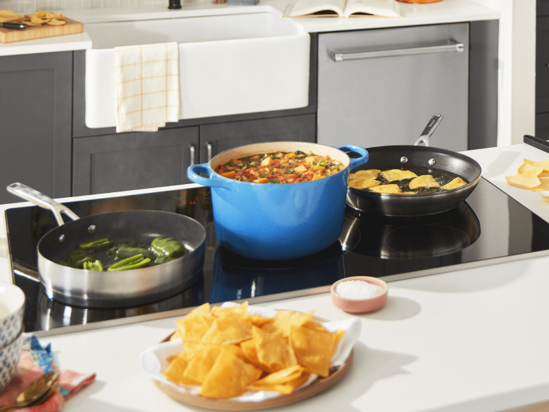 Dutch oven on a cooktop Dutch oven on a cooktop