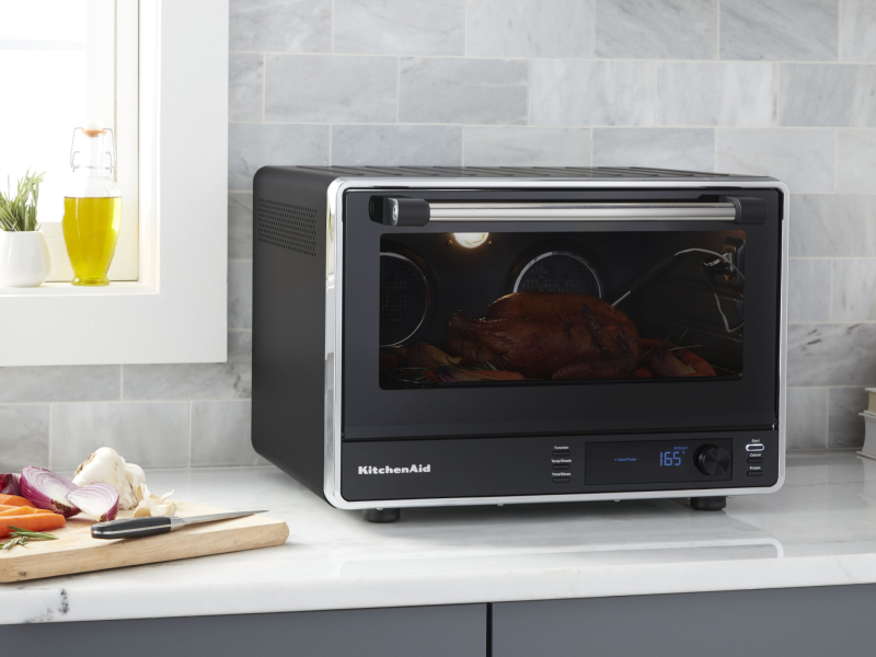 A meal cooking in a KitchenAid® Countertop Oven A meal cooking in a KitchenAid® Countertop Oven