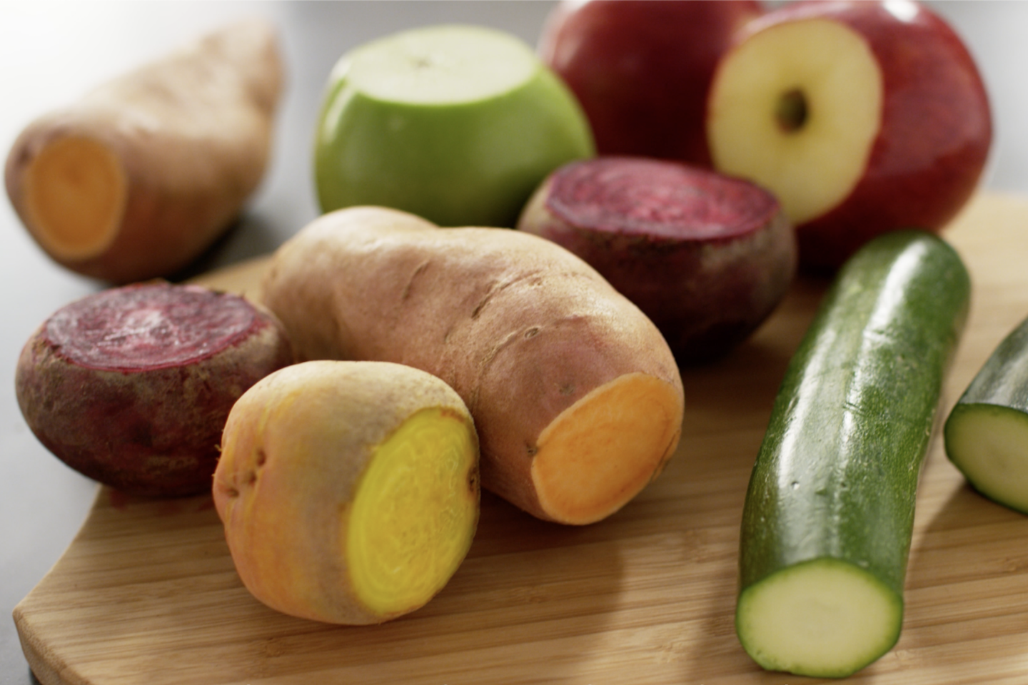 Same as Image Alt Text Apples, zucchini and potatoes.