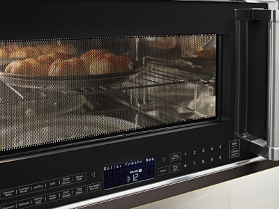 Food inside a microwave