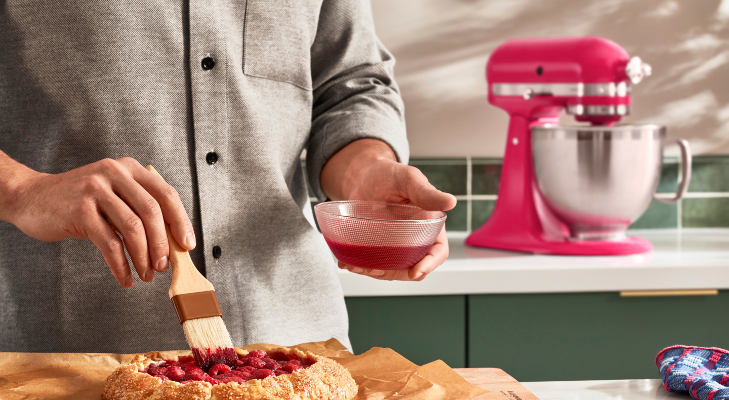 Person using a pastry brush