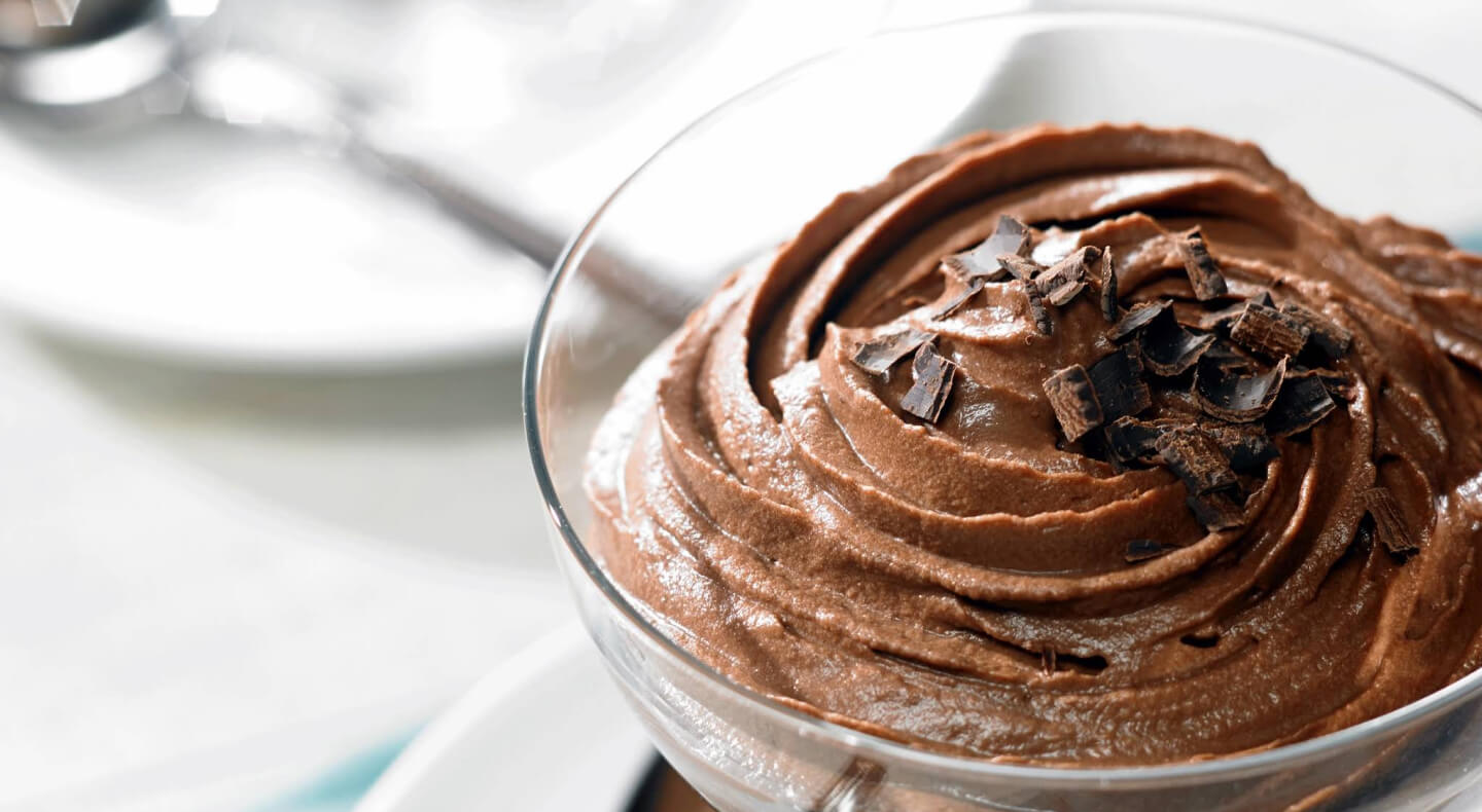 Chocolate mousse in a glass dish Chocolate mousse in a glass dish
