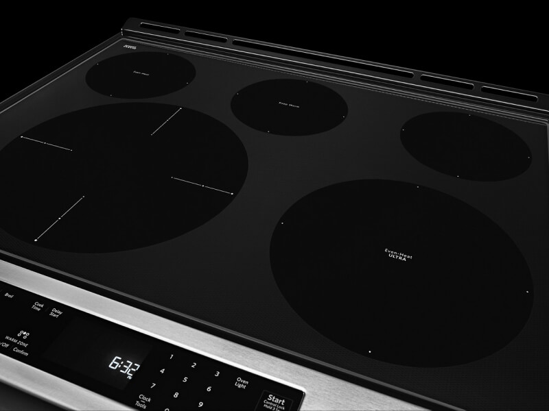 An electric glass stovetop