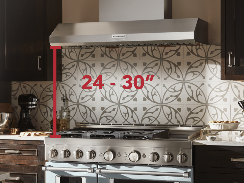 Stainless steel KitchenAid® range and range hood Stainless steel KitchenAid® range and range hood