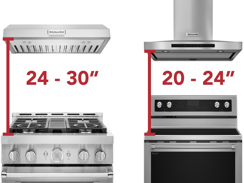 Stainless steel KitchenAid® range and range hood Stainless steel KitchenAid® range and range hood