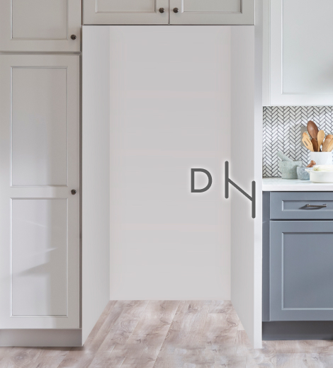 Cabinet opening with depth line