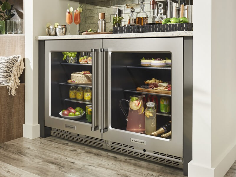 Two KitchenAid® undercounter refrigerators