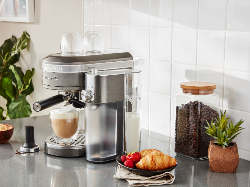 KitchenAid® espresso machine on a countertop KitchenAid® espresso machine on a countertop