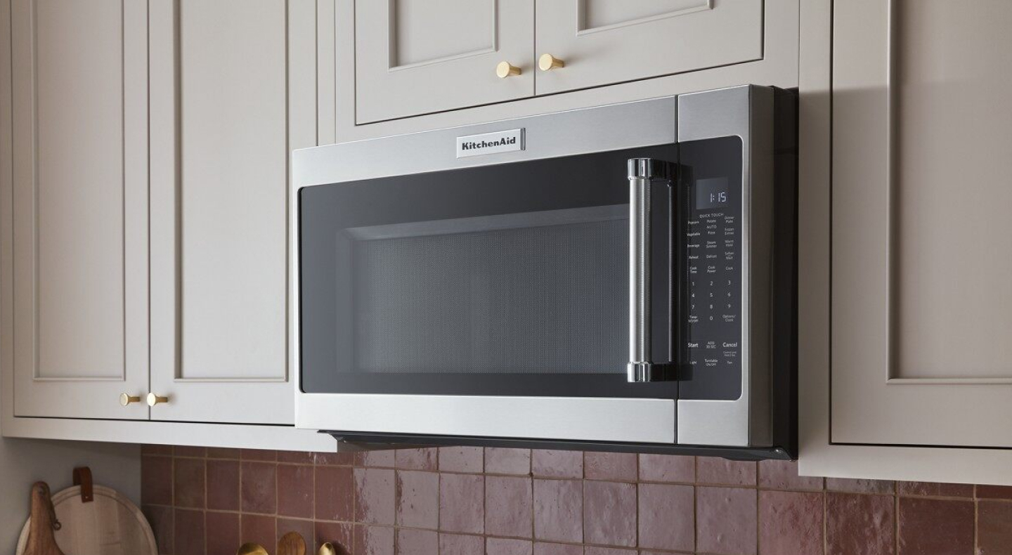 A KitchenAid over-the-range microwave A KitchenAid over-the-range microwave