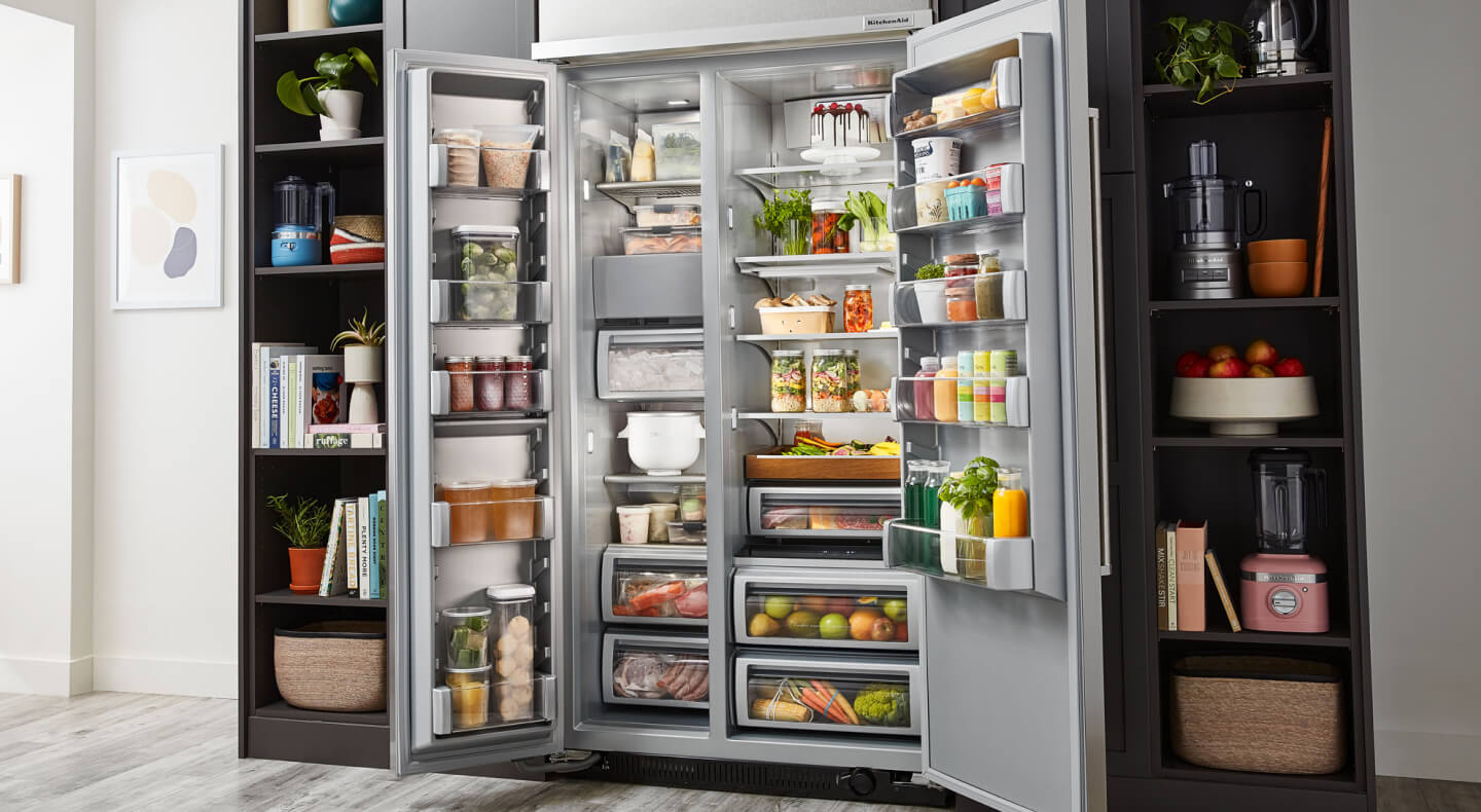 Organized side-by-side KitchenAid® refrigerator Organized side-by-side KitchenAid® refrigerator