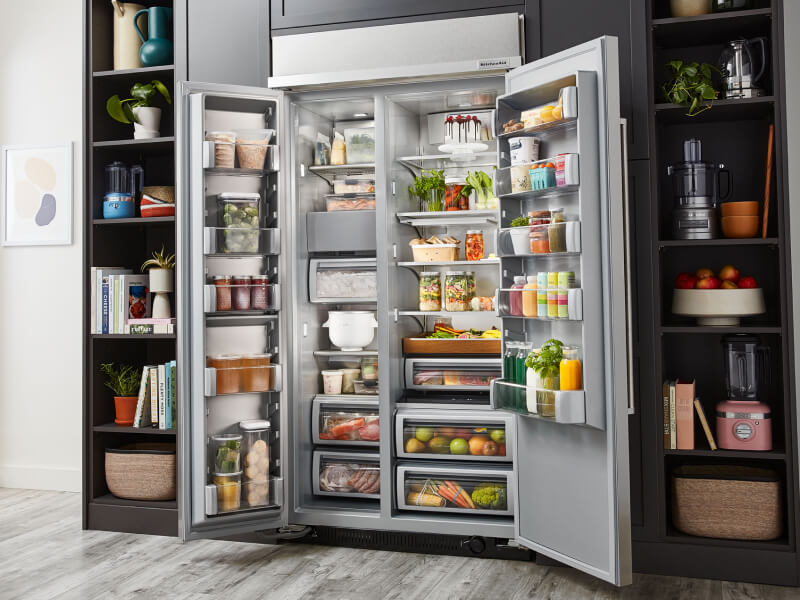 Organized side-by-side KitchenAid® refrigerator Organized side-by-side KitchenAid® refrigerator