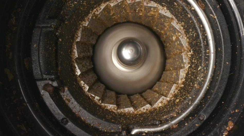 Interior of a burr coffee grinder. Interior of a burr coffee grinder.