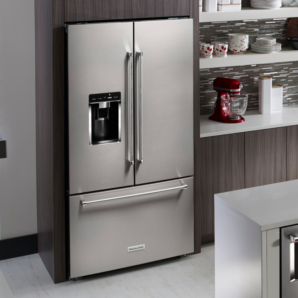 French door refrigerator in contemporary kitchen French door refrigerator in contemporary kitchen