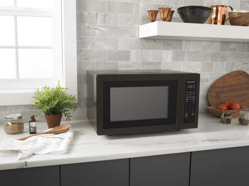 A countertop KitchenAid® microwave with 1000-1200 watts