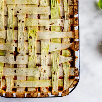 Herringbone vegetable lasagna