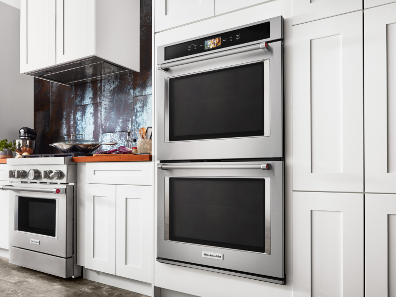 KitchenAid® Double Wall Oven in white kitchen KitchenAid® Double Wall Oven in white kitchen
