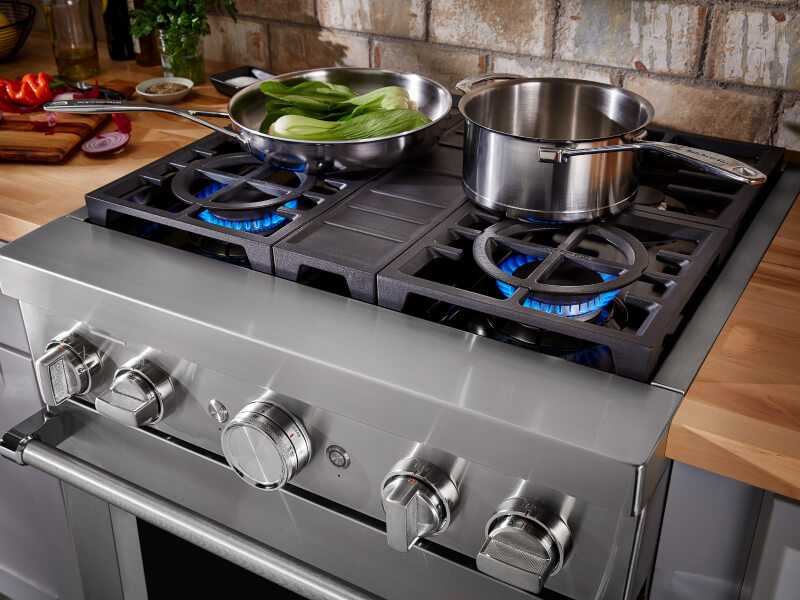 Stainless steel KitchenAid® Commercial-Style Gas Range