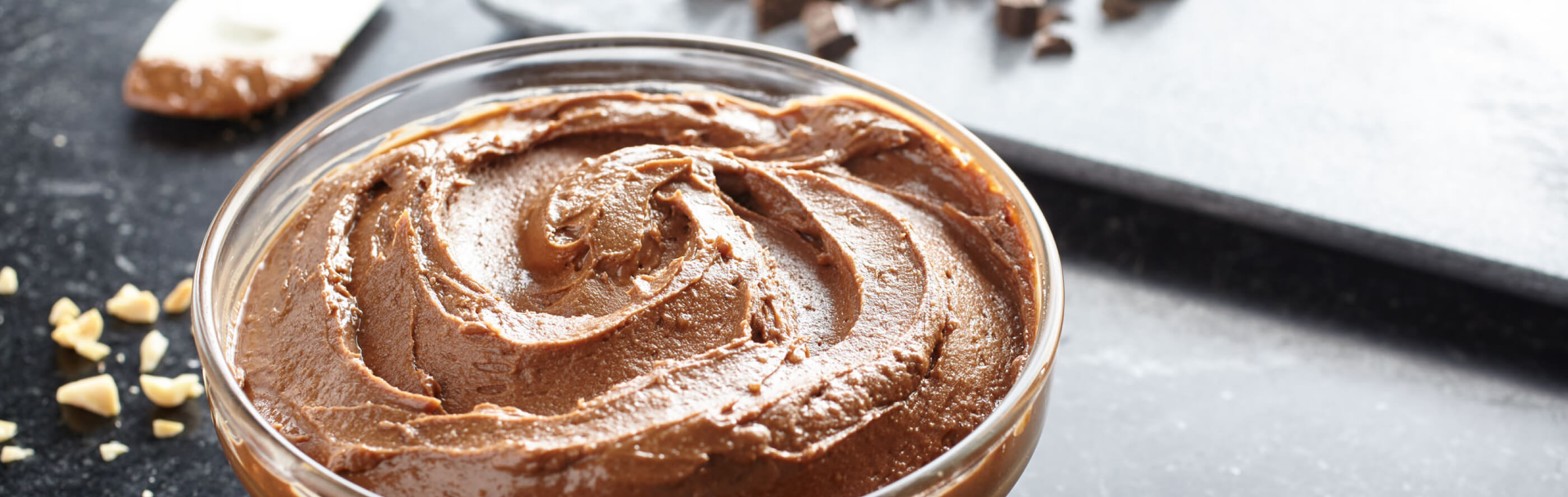 A bowl full of rich chocolate ganache