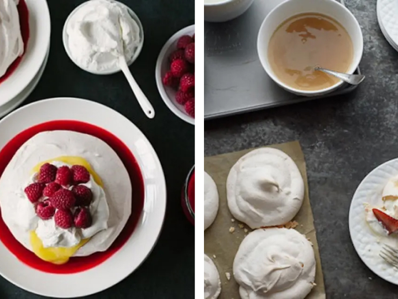 Meyer lemon raspberry pavlova and mini strawberry pavlovas Meyer lemon raspberry pavlova and mini strawberry pavlovas