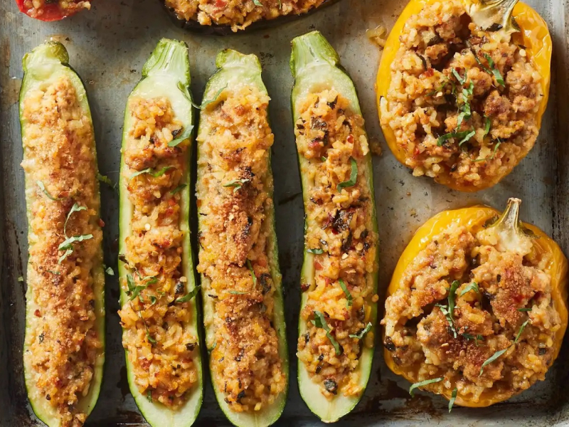 Stuffed squash with breadcrumbs