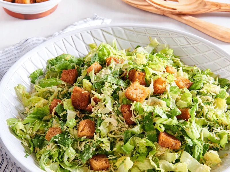 Caesar salad with homemade croutons