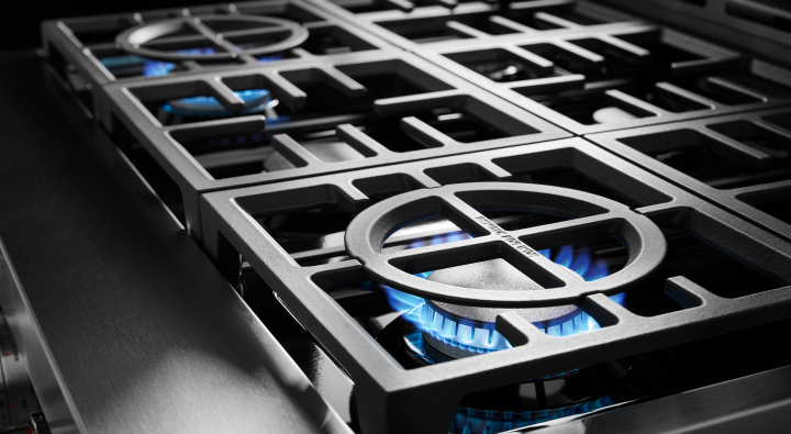 A closeup of a burner on a gas stove A closeup of a burner on a gas stove