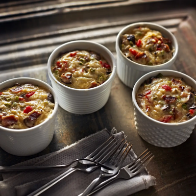 Egg bakes in small dishes