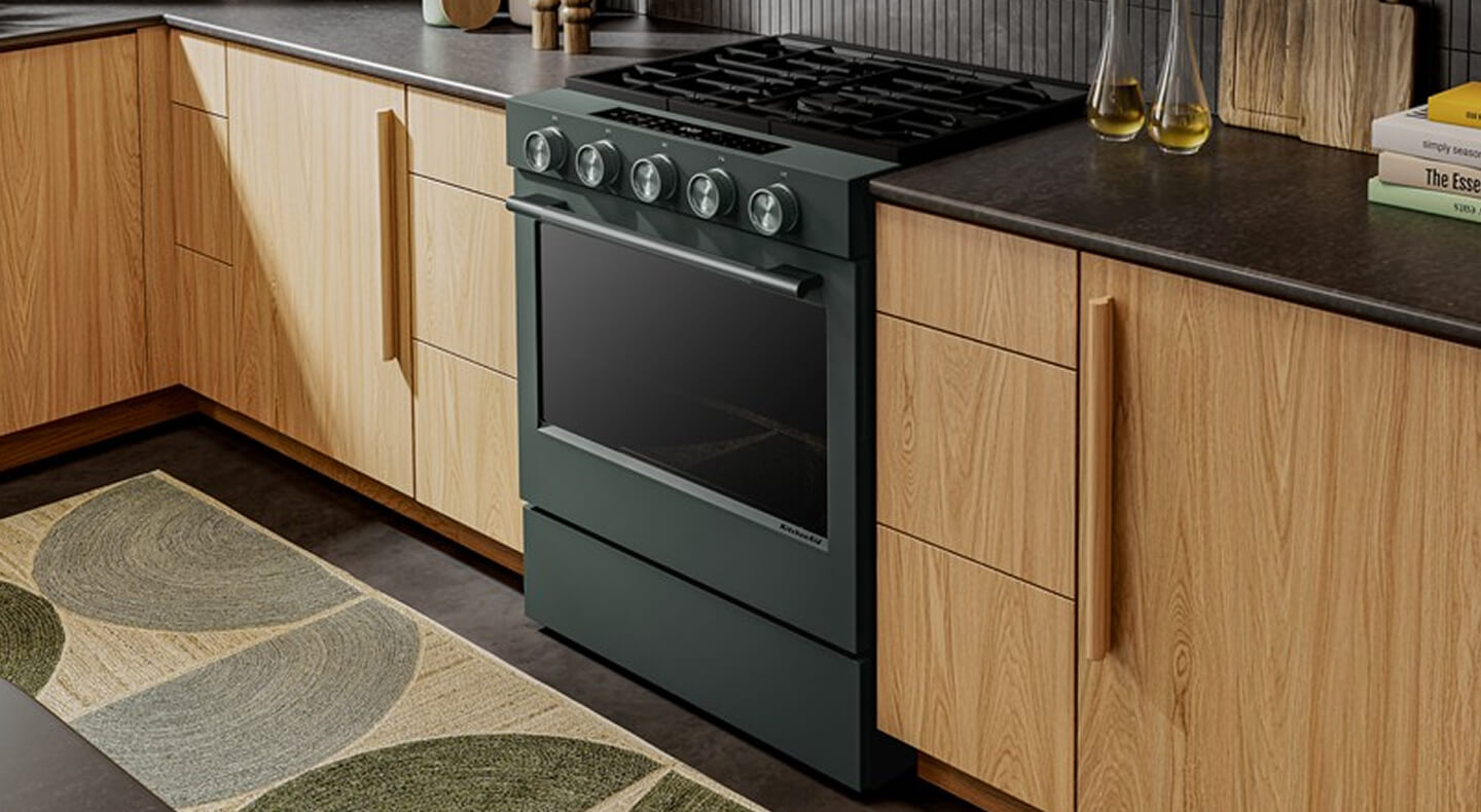 Gas range in a modern kitchen