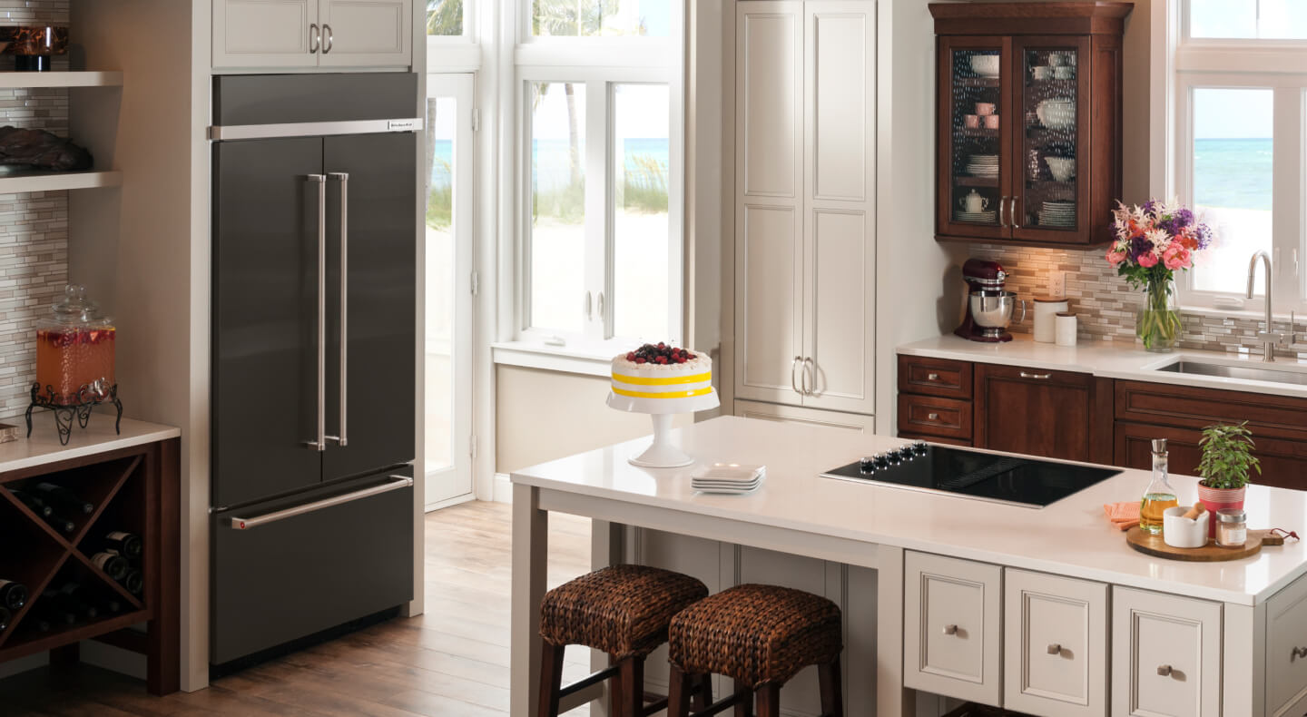 KitchenAid® Built-In Refrigerator in a modern kitchen