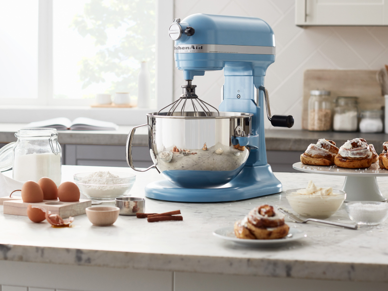 KitchenAid® stand mixer with glazed cinnamon rolls KitchenAid® stand mixer with glazed cinnamon rolls