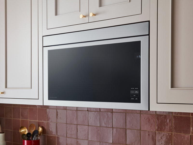 Flush to cabinet KitchenAid brand microwave Flush to cabinet KitchenAid brand microwave