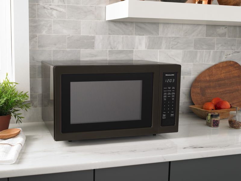 Black KitchenAid® countertop microwave