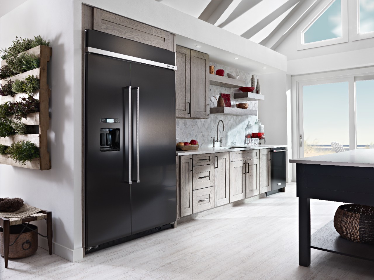 set-p160049-3z Complete your kitchen suite with refrigerators in black stainless steel.