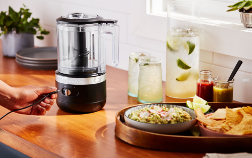 A KitchenAid® rechargeable food chopper in a modern kitchen