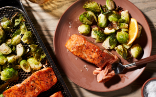 Air fryer vegetables and salmon 