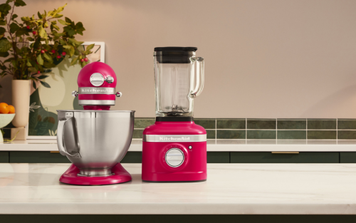 The KitchenAid® Color of the Year Blender and Stand Mixer on a countertop.