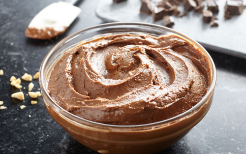 A bowl full of rich chocolate ganache