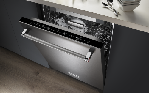 KitchenAid® dishwasher with door slightly ajar