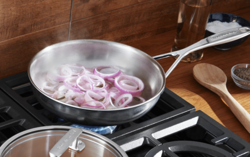  Onions cooking in KitchenAid® cookware