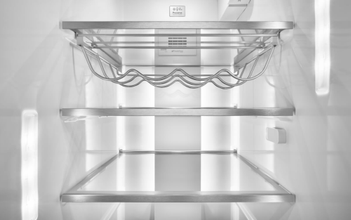 KitchenAid® refrigerator with an interior bottle rack