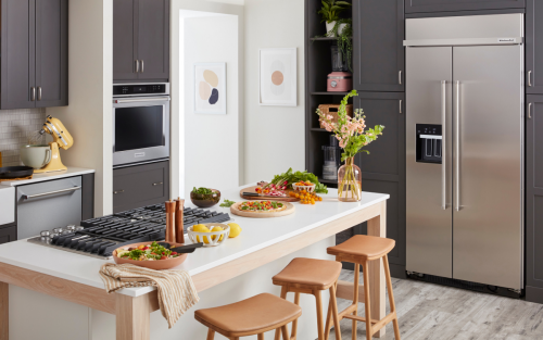  Kitchen island with appetizers