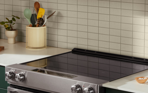 A kitchen with a KitchenAid® electric, slide-in range