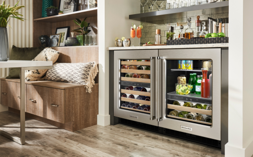 Stainless steel KitchenAid® undercounter beverage center